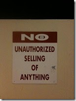no unauthorized selling